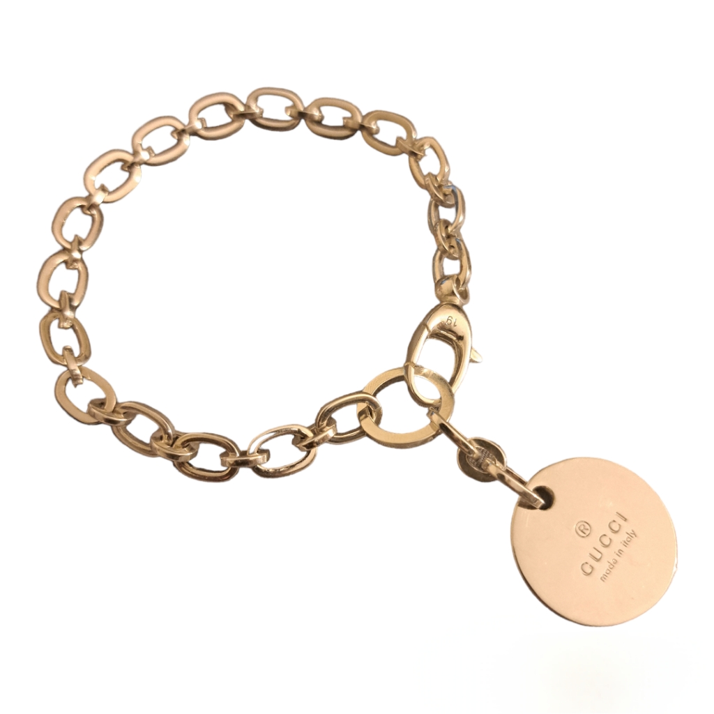 Gucci Icon Gucci Logo Silver Round Trademark Charm